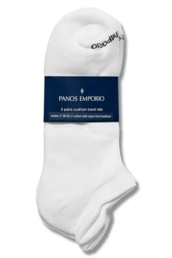 Panos Emporio 3PK TECH TAB SNEAKER -COTTON BAMBOO WHITE