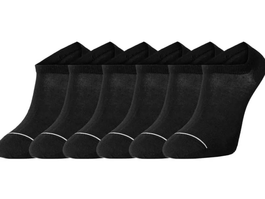 Panos Emporio 6pk Unisex Cotton Casual Sneaker Liner BLACK
