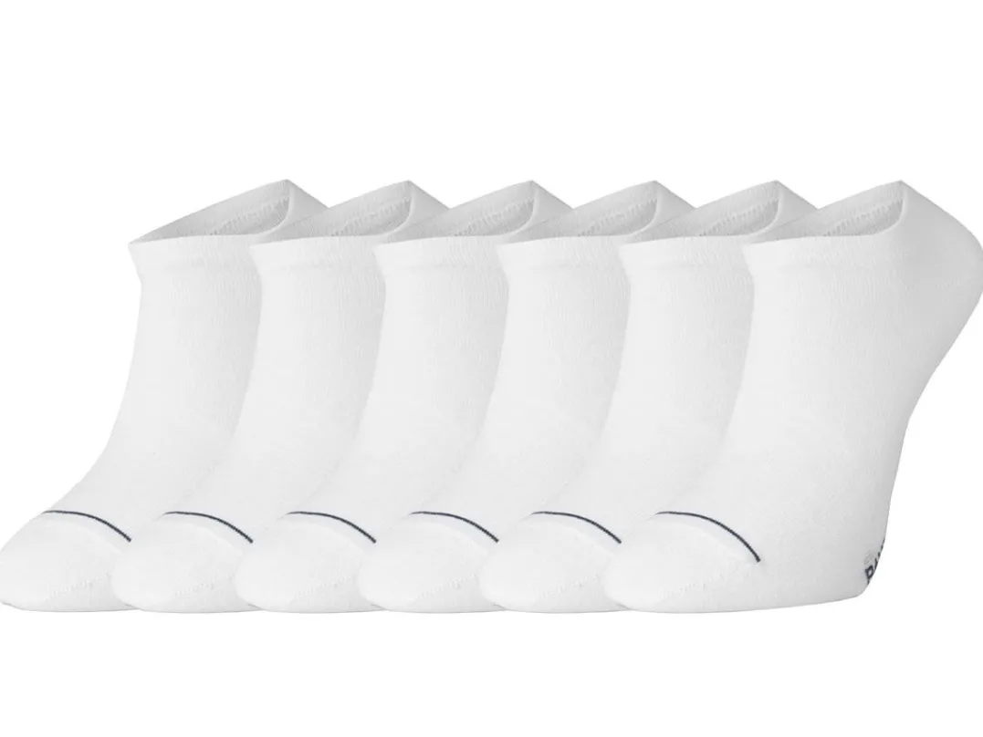 Panos Emporio 6pk Unisex Cotton Casual Sneaker Liner WHITE