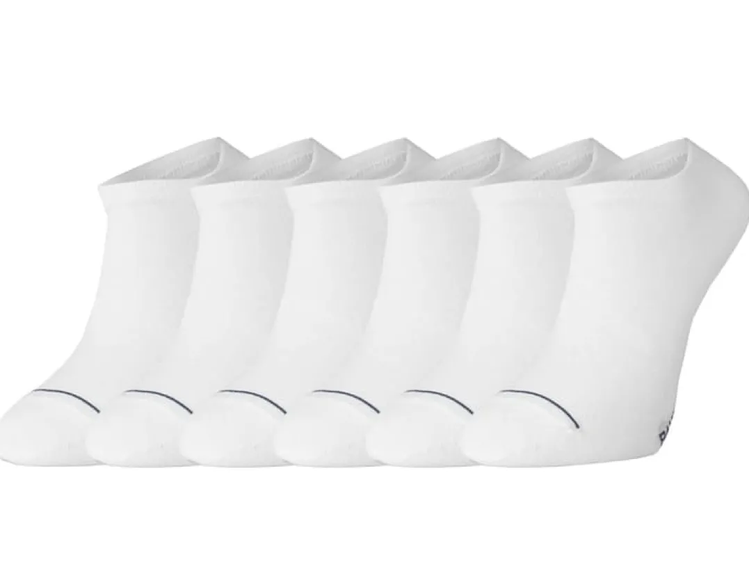 Panos Emporio 6pk Unisex Cotton Casual Sneaker Liner WHITE