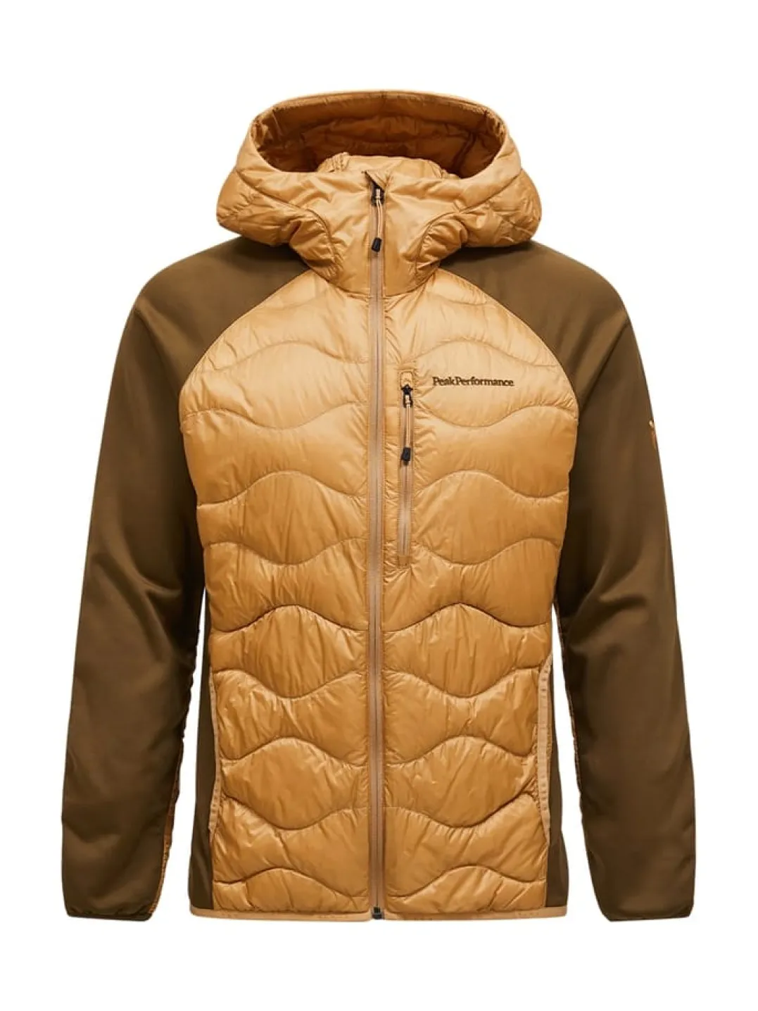 Peak Performance M Helium Down Hybrid Hood Sierra Sand/Meadow Moss