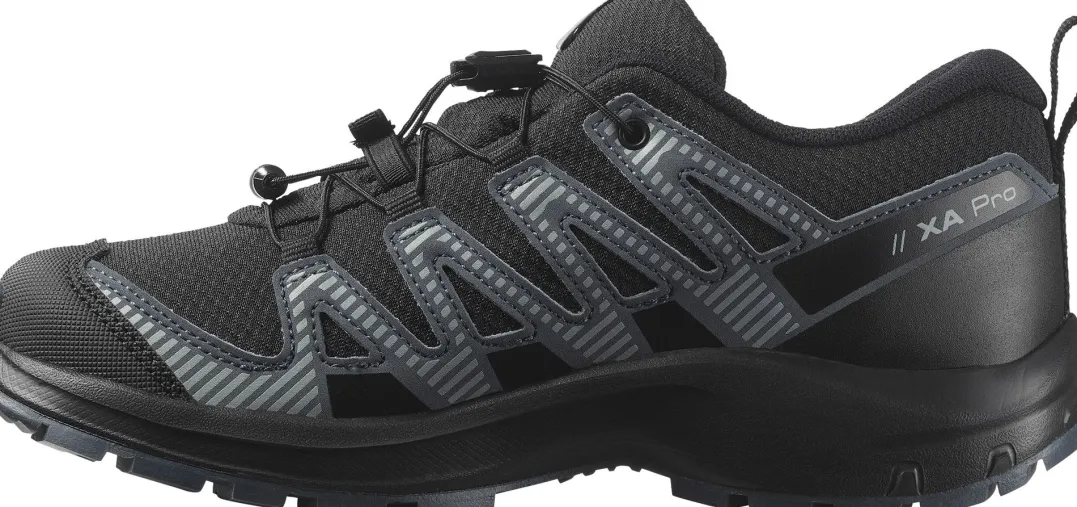 Salomon Kids' XA Pro V8 Waterproof Black/turbulence/quarry