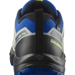Salomon Kids' XA Pro V8 Waterproof Nautical Blue/black/sharp Green