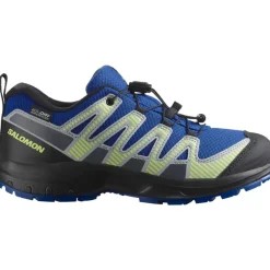 Salomon Kids' XA Pro V8 Waterproof Nautical Blue/black/sharp Green