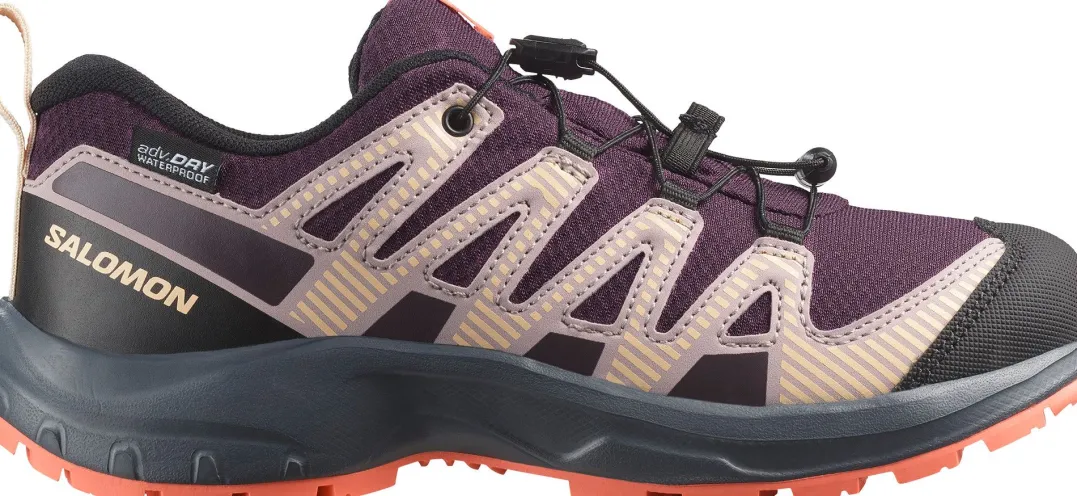 Salomon Kids' XA Pro V8 Waterproof Plum Kitten / Turbulence / Fusion Coral