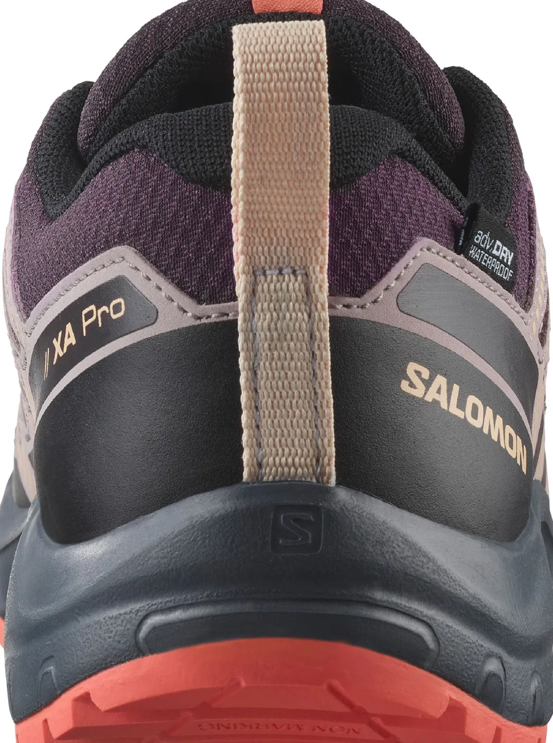 Salomon Kids' XA Pro V8 Waterproof Plum Kitten / Turbulence / Fusion Coral
