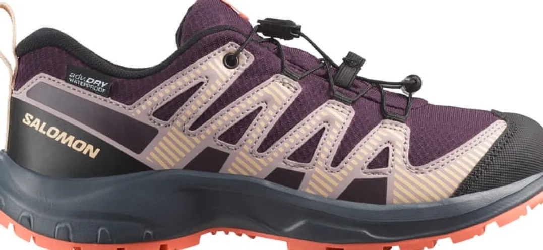 Salomon Kids' XA Pro V8 Waterproof Plum Kitten / Turbulence / Fusion Coral
