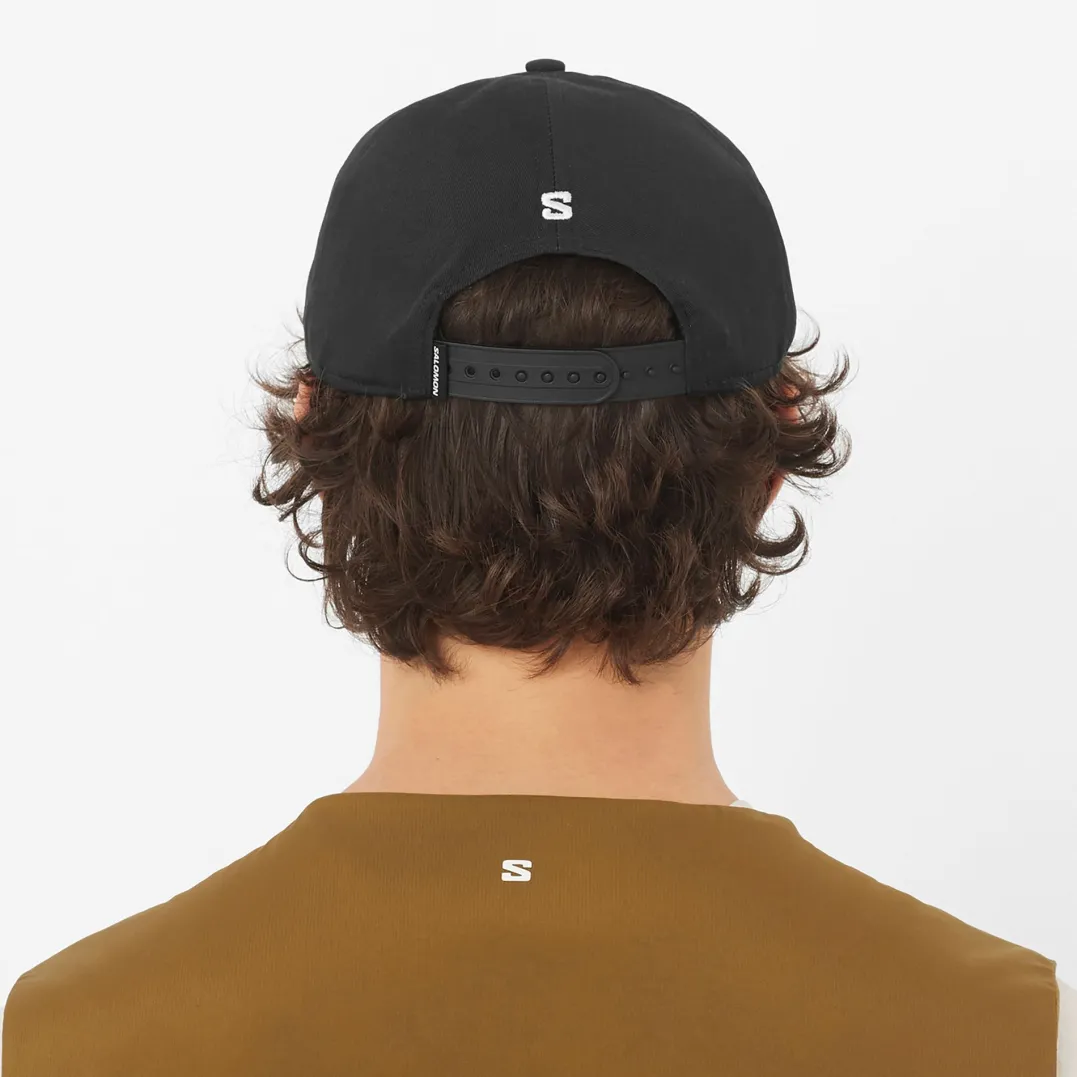 Salomon Logo Flat Cap Deep Black