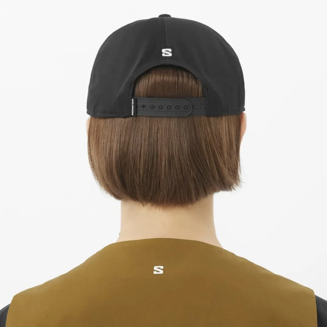 Salomon Logo Flat Cap Deep Black