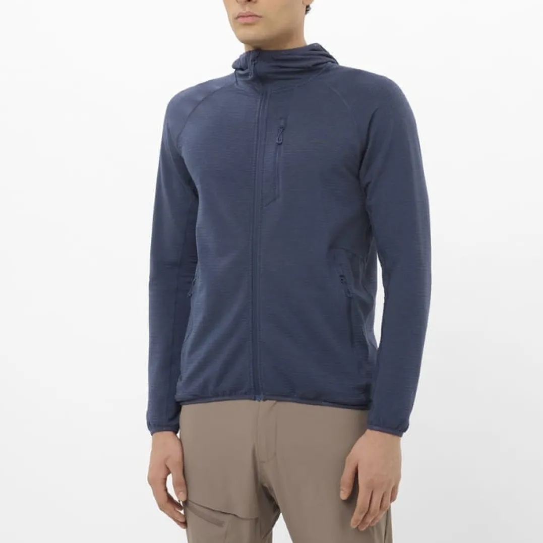 Salomon Men's Essential Lightwarm Hoodie Blue Nights