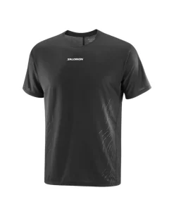 Salomon Men's Sense Aero Graphic Tee GFX Deep Black / Black Beauty