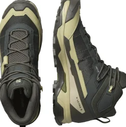 Salomon Men's X Ultra 5 Mid GORE-TEX Peat/gray Green/blue Nights