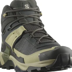Salomon Men's X Ultra 5 Mid GORE-TEX Peat/gray Green/blue Nights