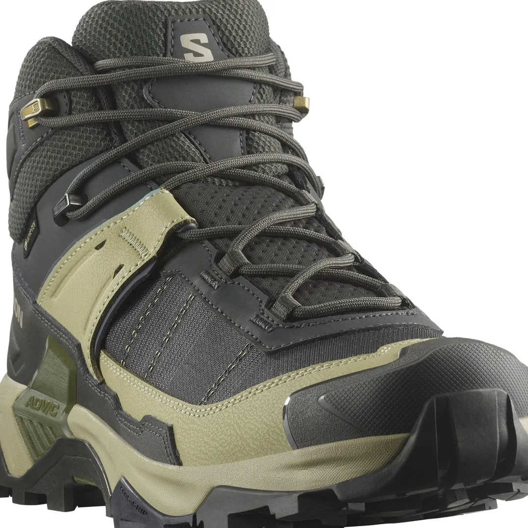 Salomon Men's X Ultra 5 Mid GORE-TEX Peat/gray Green/blue Nights