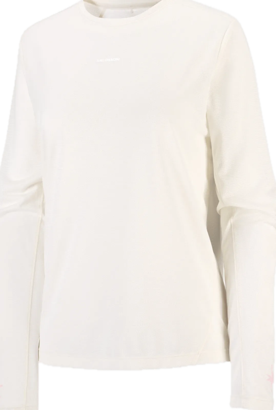 Salomon Shakeout Core Graphic Ls Tee W Whisper White/pink Frosting/icy Pin