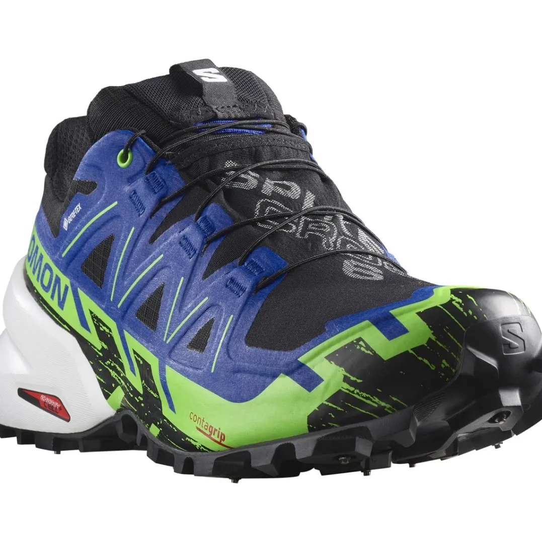 Salomon Unisex Spikecross 6 GORE-TEX Black/Surf The Web/Green Gecko