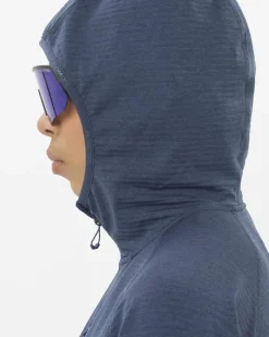 Salomon Women's Essential Lightwarm Hoodie Blue Nights