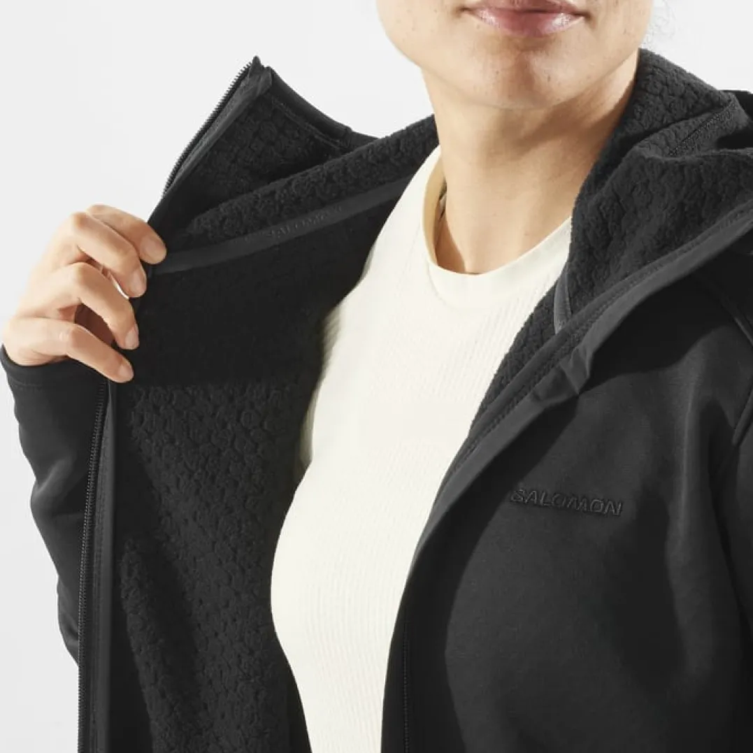 Salomon Women's Outline Warm Midfleece Hoody Deep Black