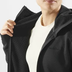 Salomon Women's Outline Warm Midfleece Hoody Deep Black