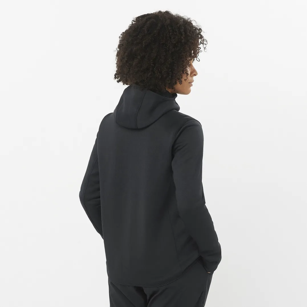 Salomon Women's Outline Warm Midfleece Hoody Deep Black