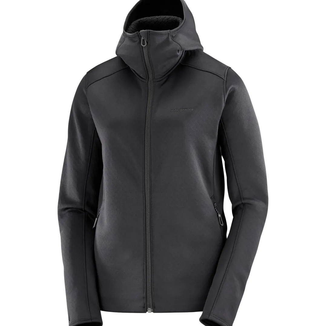 Salomon Women's Outline Warm Midfleece Hoody Deep Black