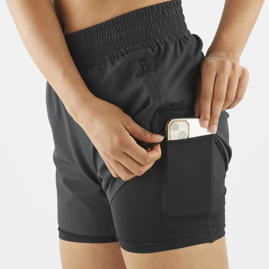 Salomon Women's Shkout Core 2in1 4" Shorts Deep Black