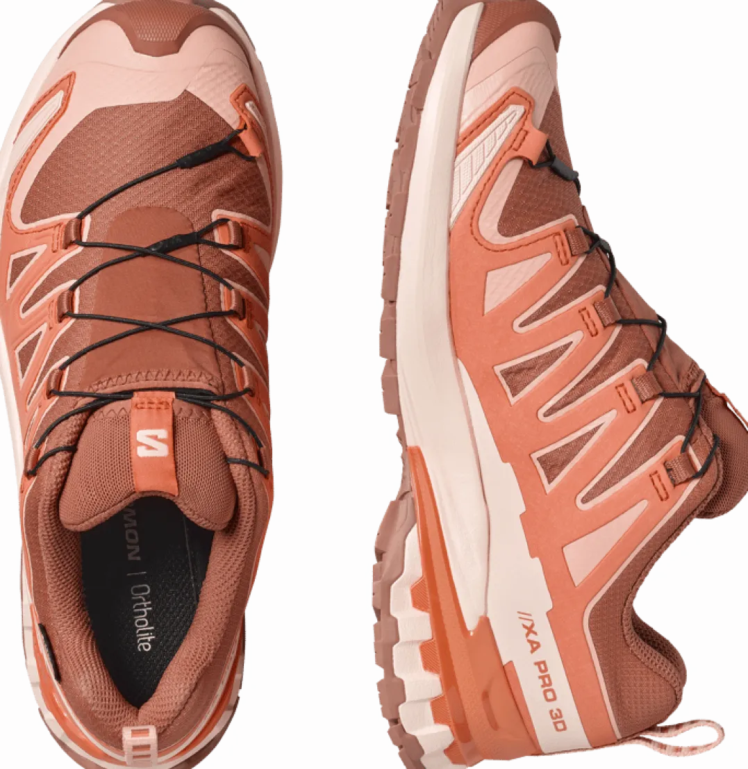 Salomon Women's XA Pro 3d V9 GORE-TEX Pecan Brown / Nectarine / Almond Cream