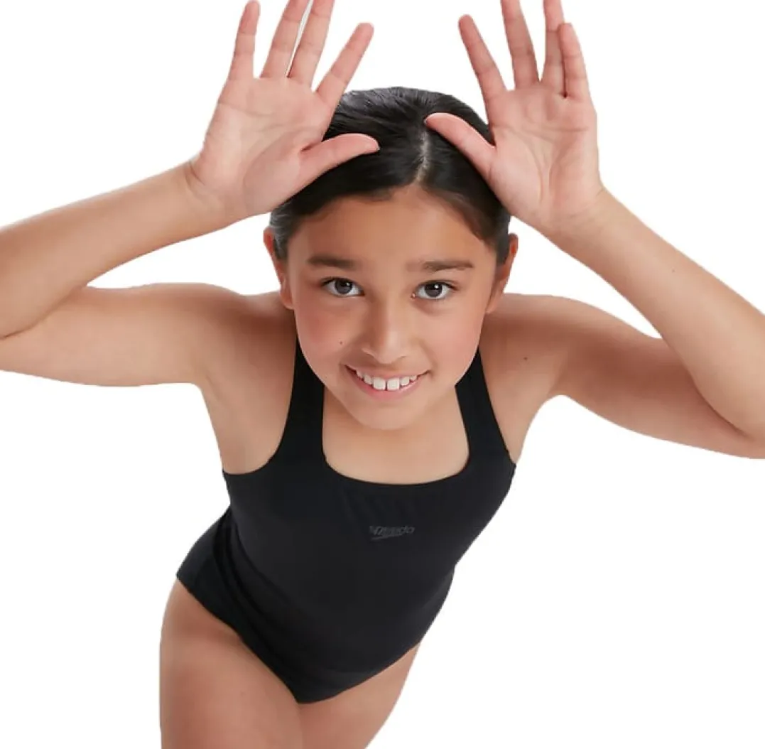 Speedo Girls' Eco Endurance+ Medalist Black