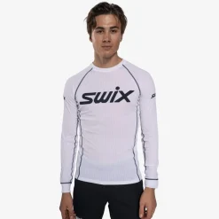 Swix Racex Classic Long Sleeve M Bright White/ Dark Navy