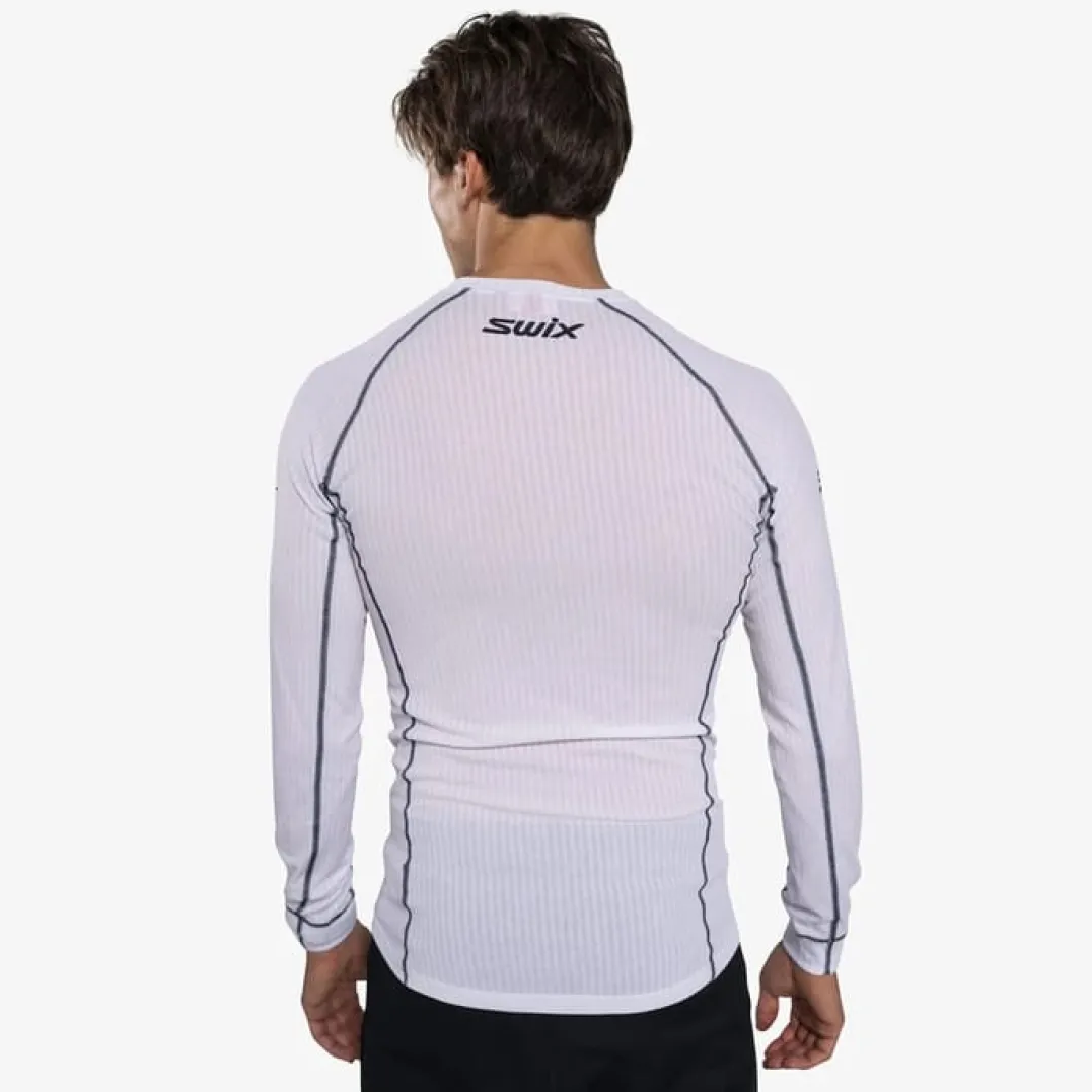 Swix Racex Classic Long Sleeve M Bright White/ Dark Navy