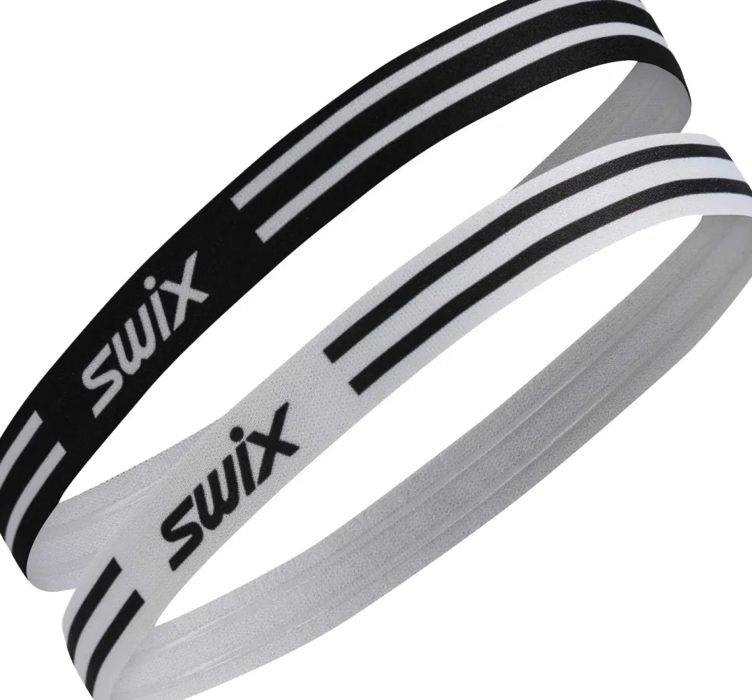 Swix Vantage Elastic Hairbands 2pk Black/Bright White