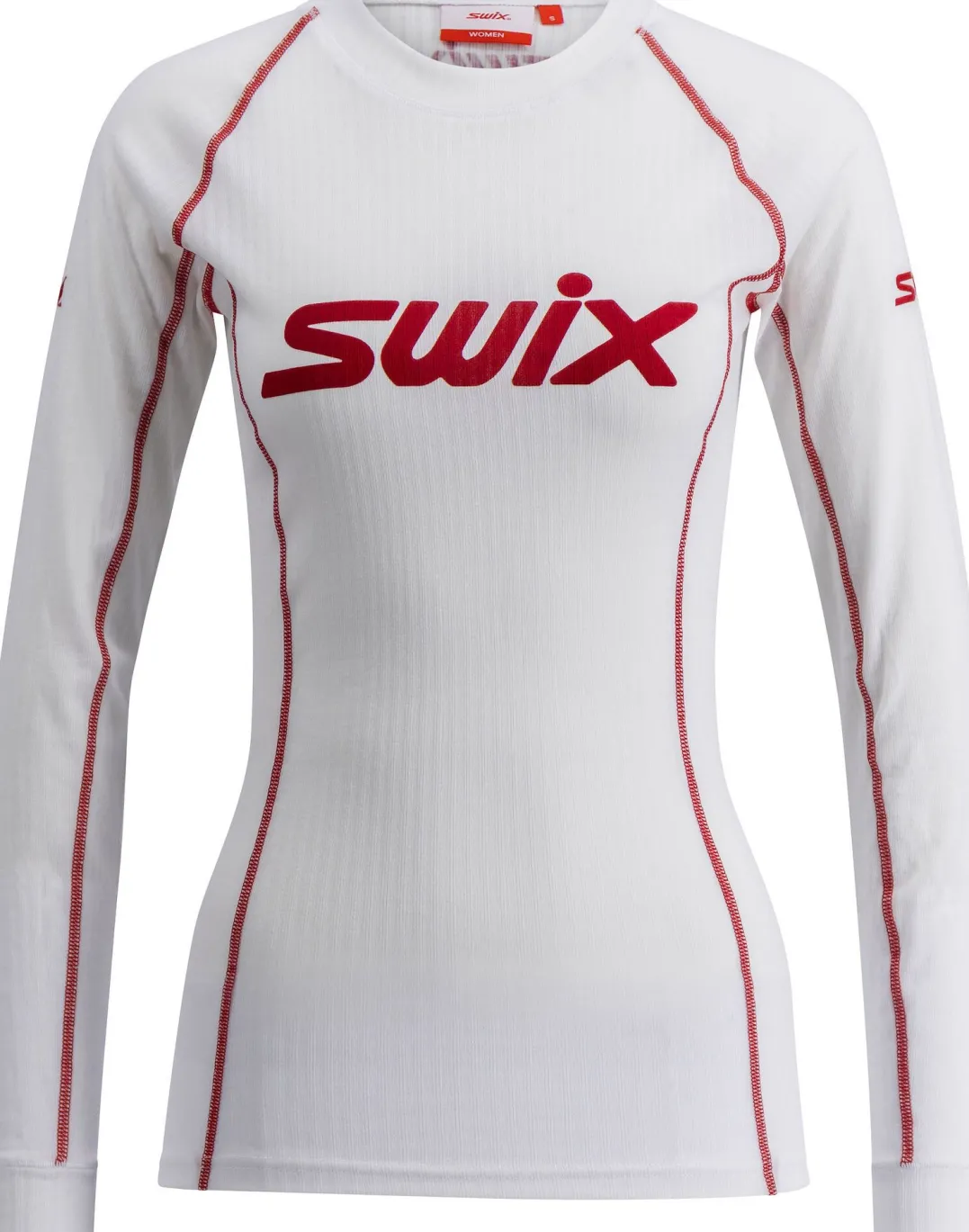 Swix Women's RaceX Classic Long Sleeve Bright White/Swix Red