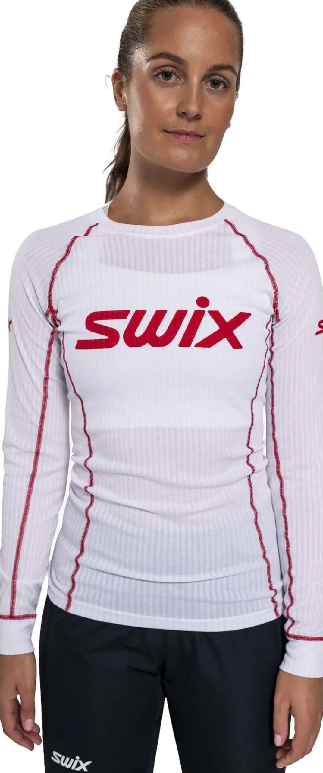 Swix Women's RaceX Classic Long Sleeve Bright White/Swix Red