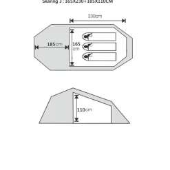 Sydvang Skaring 3P Ultralight Tunnel Tent Haute Red