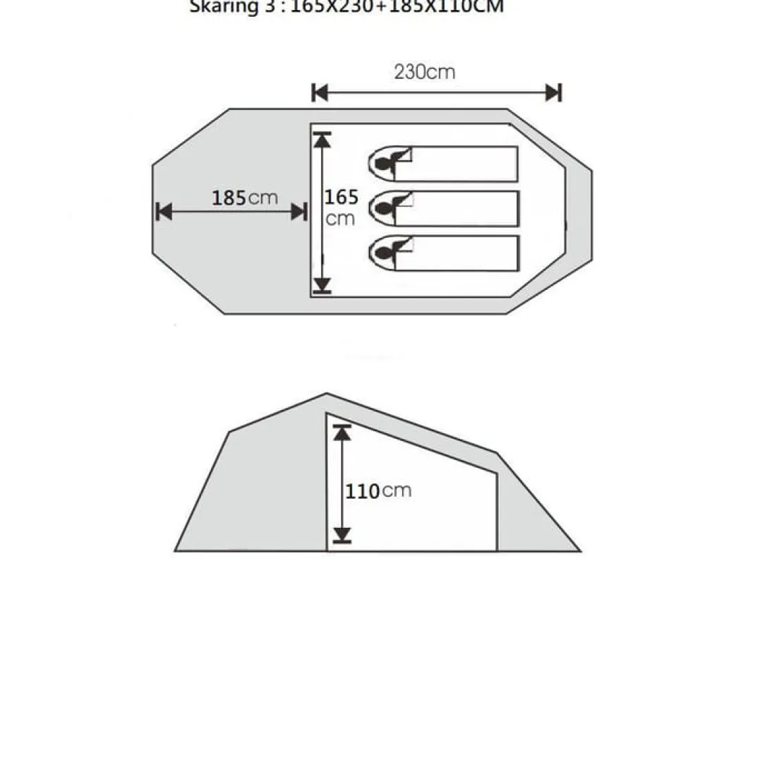 Sydvang Skaring 3P Ultralight Tunnel Tent Haute Red