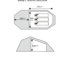 Sydvang Skaring 3P Ultralight Tunnel Tent Haute Red