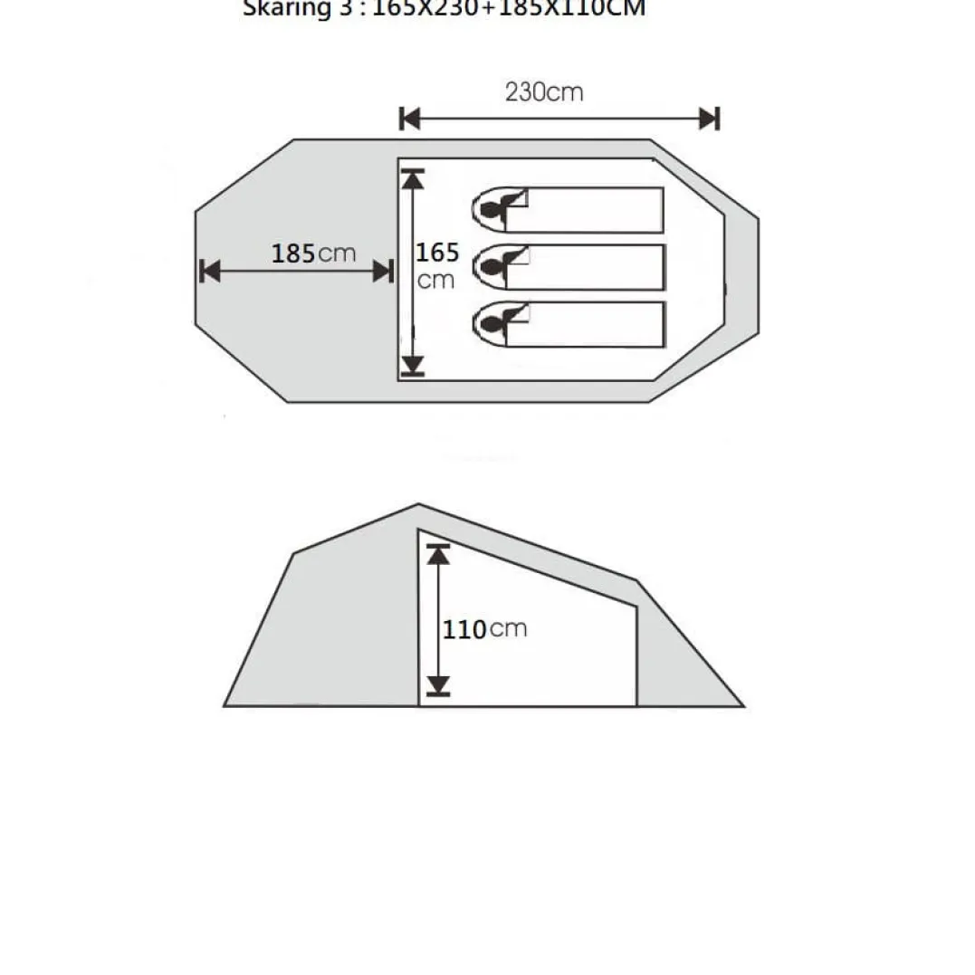 Sydvang Skaring 3P Ultralight Tunnel Tent Haute Red