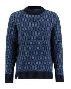 Ulvang Echo Crew Sweater Mens Navy Blue/Provence Blue