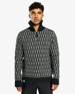 Ulvang Echo Half Zip Sweater Charcoal Melange/Off White