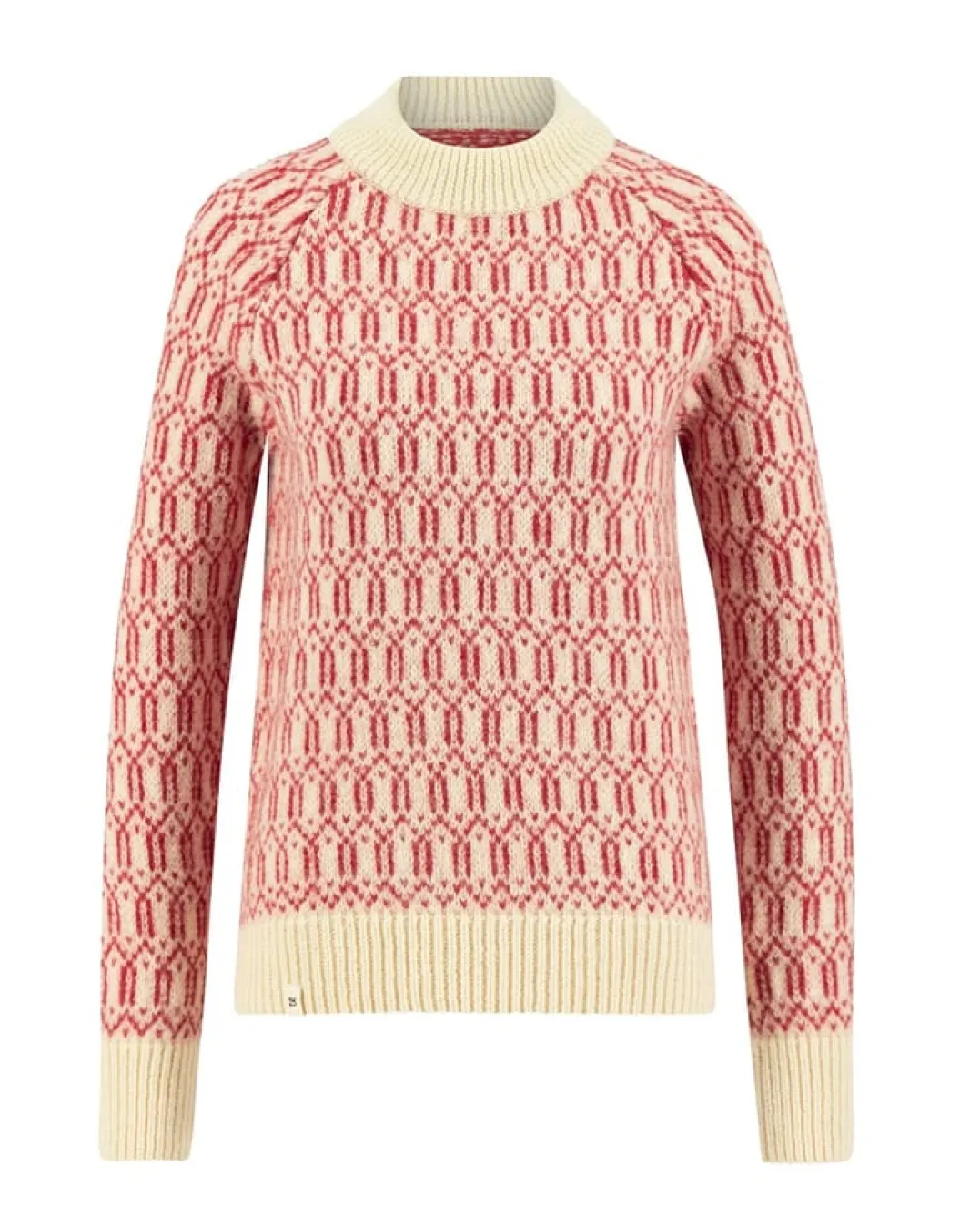 Ulvang Echo Mock Neck Sweater Womens Off White/Chilli Pepper