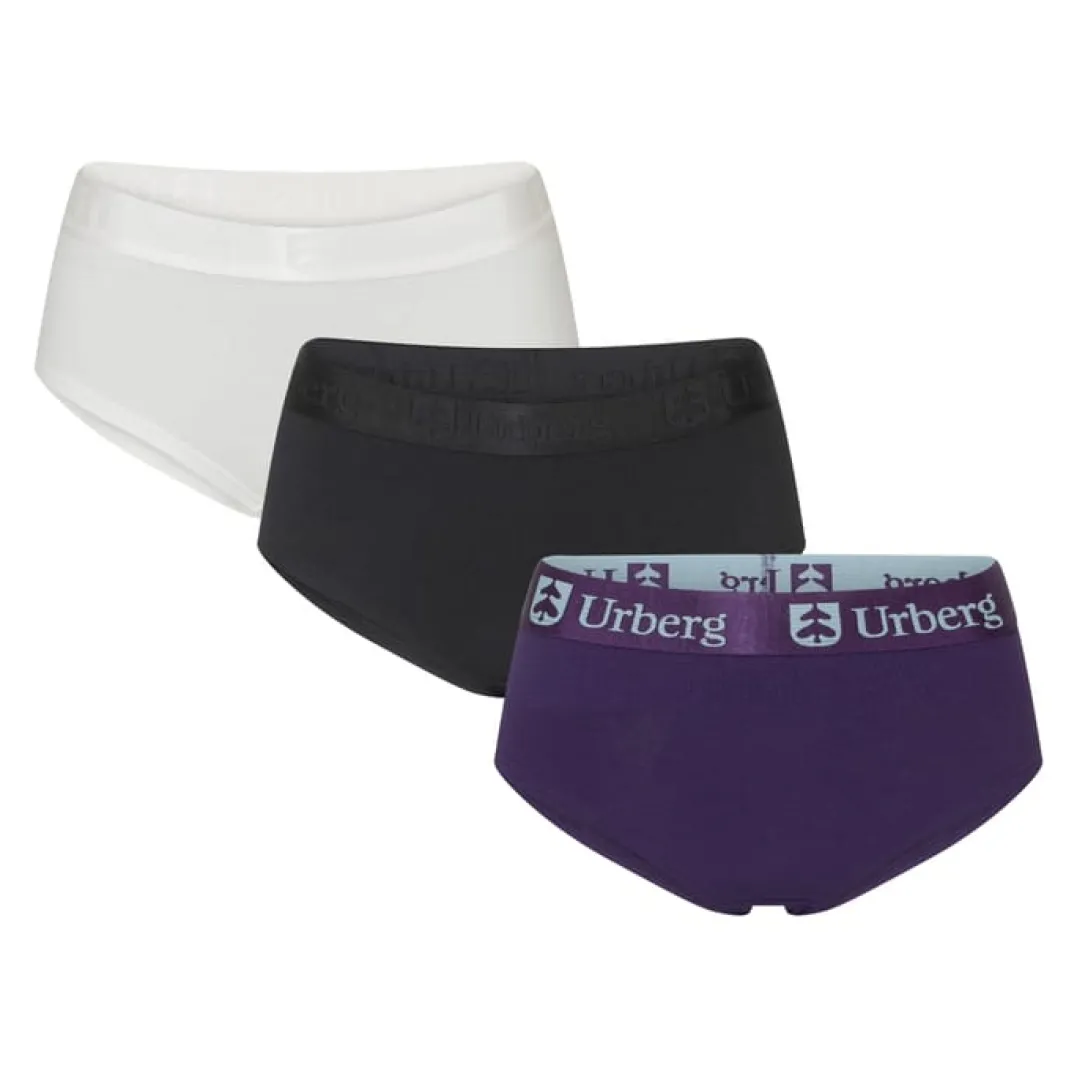 Urberg Bamboo Hipsters 3-Pack Wmn Black Beauty+bright White+grape