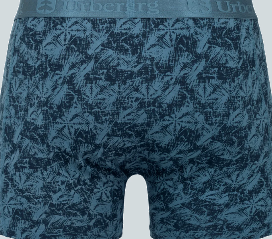 Urberg Bamboo Printed Boxers 3-Pack Men Mallard Blue Print + Black Beauty + Dark Navy
