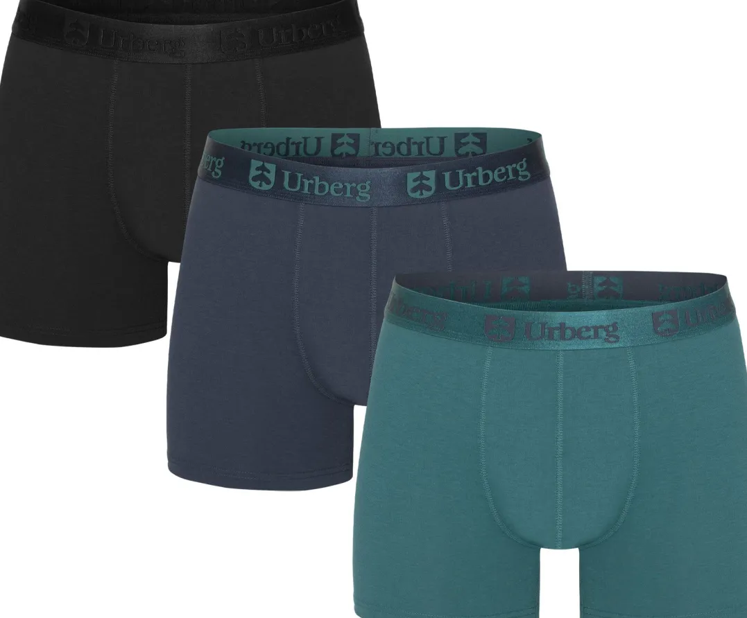 Urberg Men's Isane 3-pack Bamboo Boxers Black/Blue/Green