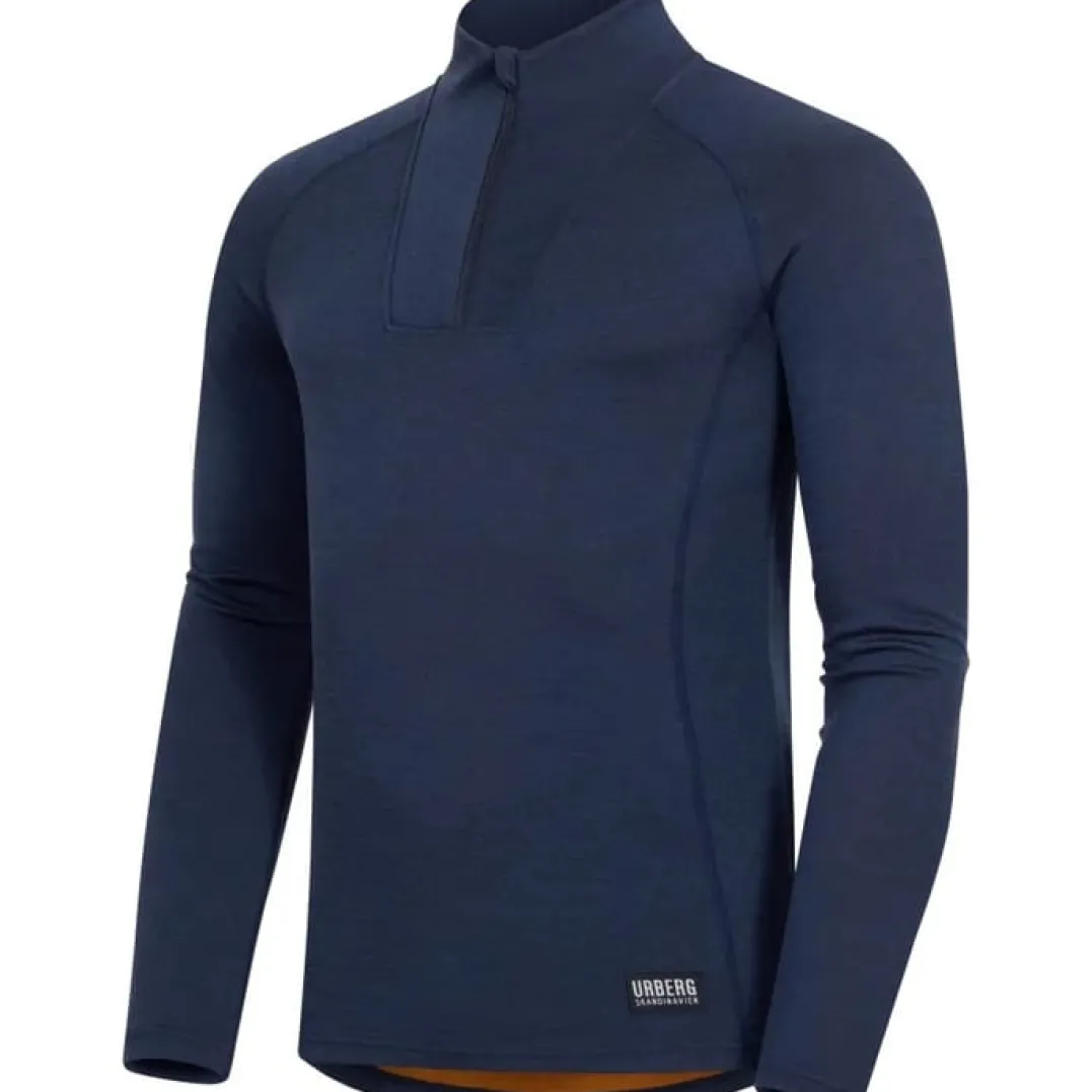 Urberg Men's Merino-Bamboo Base Layer Zip Top Dark Navy