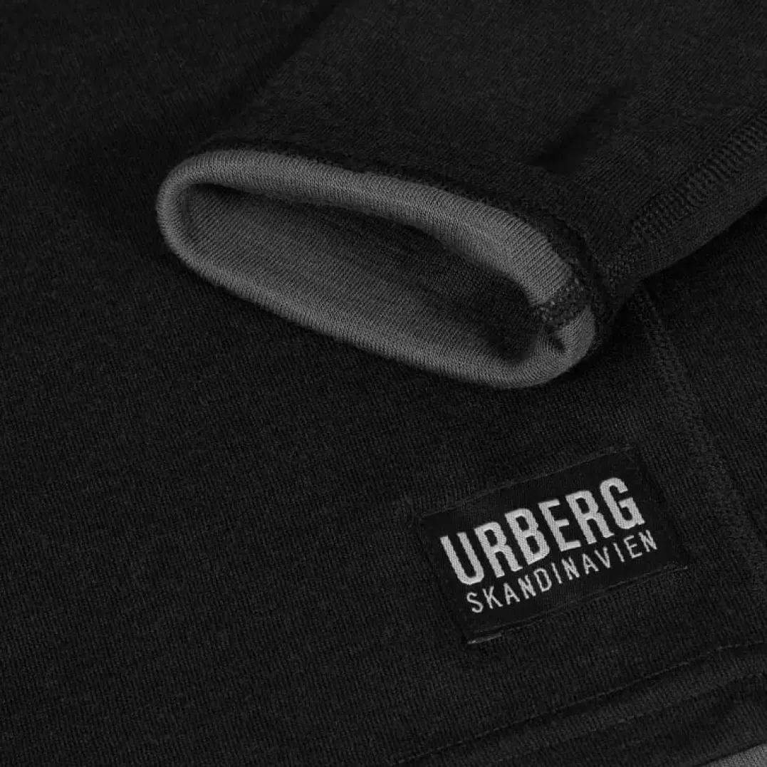 Urberg Men's Merino-Bamboo Base Layer Zip Top Black Beauty