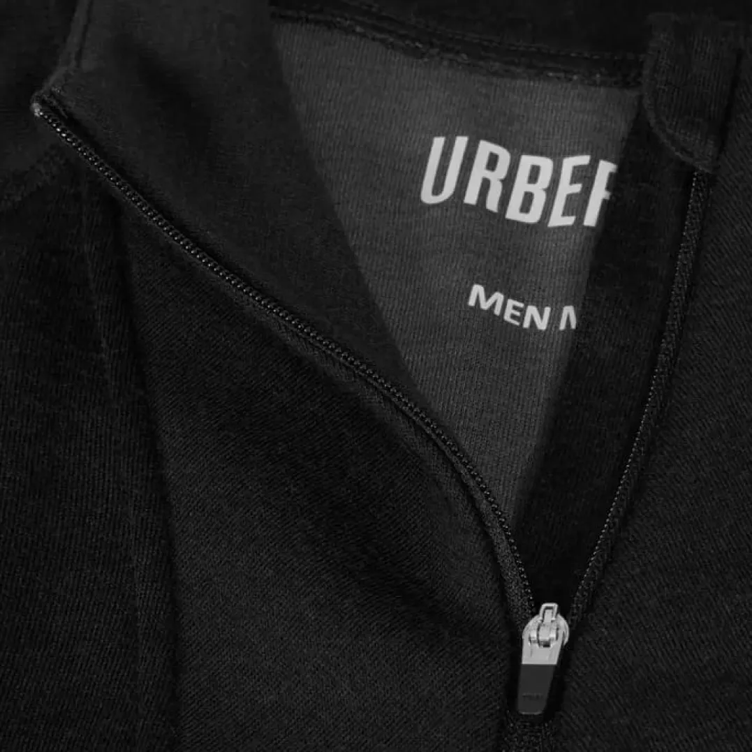 Urberg Men's Merino-Bamboo Base Layer Zip Top Black Beauty
