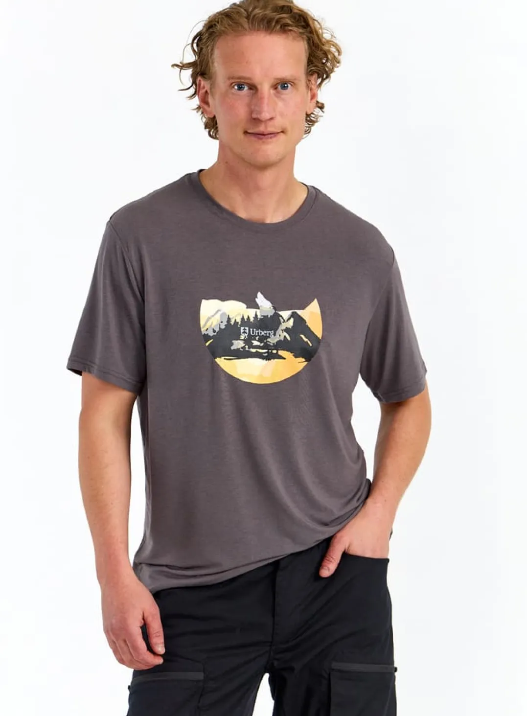 Urberg Men's Printed Tree Tee Plum Kitten/mountain
