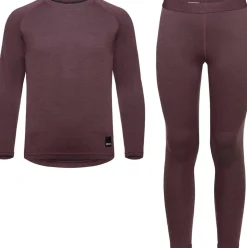 Urberg Merino-Bamboo Base Layer Set Jr Huckleberry/Blue Nights