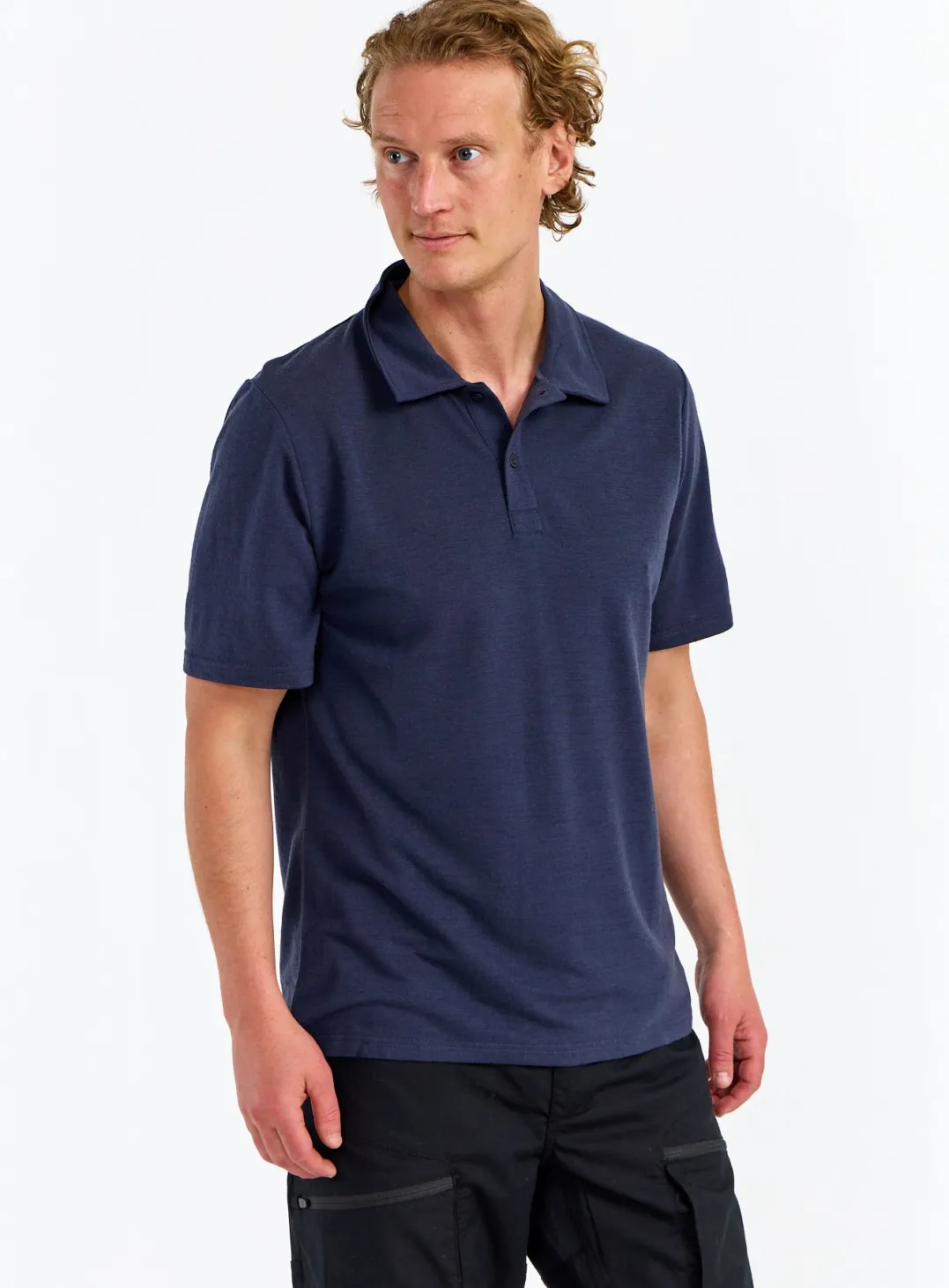 Urberg Merino Wool Polo Tee Men Black Beauty