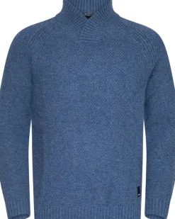 Urberg Moss Knit Sweater Men Blue Melange